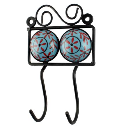 Ceramic Wall Hook in Turquoise